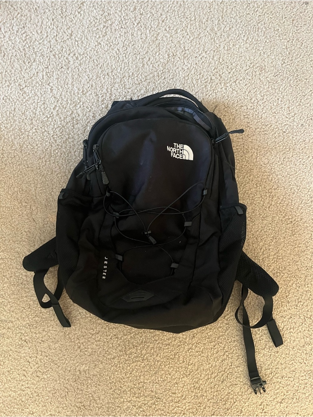 The North Face Black Backpack with External Bungee